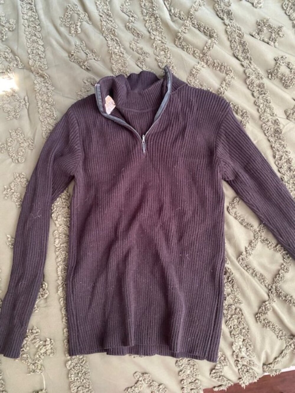 Black Sweater - Knit Zip-Up. Size Small